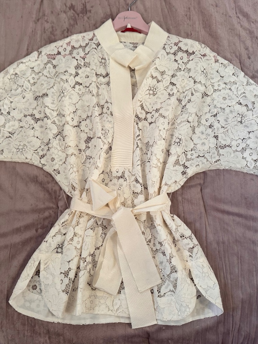Carolina Herrera Lace Belted & Bow Top